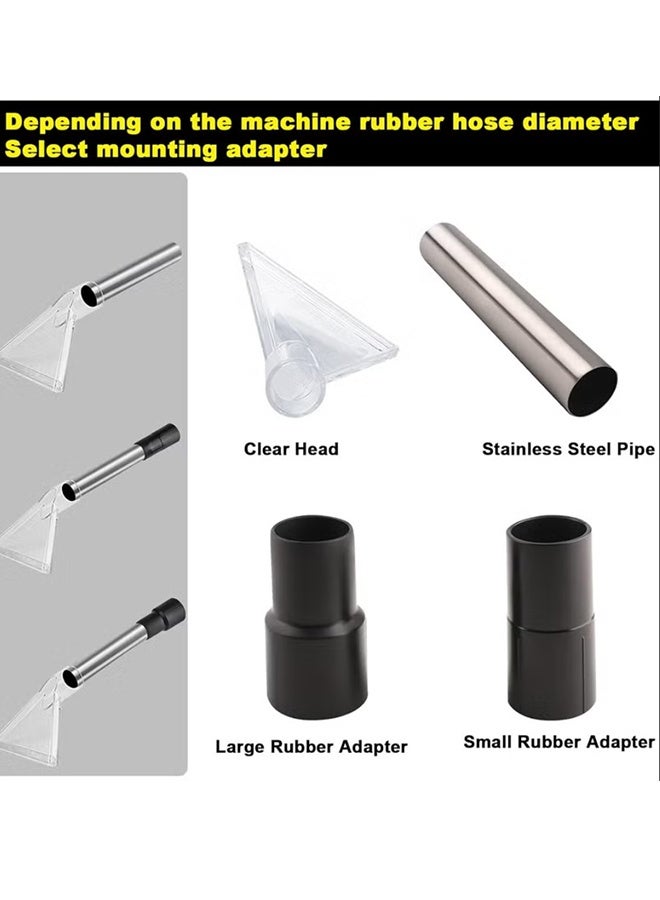 بكومور ملحق شفط الغبار متعدد الاستخدامات لتنظيف السجاد - رأس شفاف لتنظيف المفروشات والسيارات بعمق - يحول المكنسة الكهربائية الرطبة/الجافة إلى جهاز شفط قوي - أنبوب من الفولاذ المقاوم للصدأ + محولات متعددة الاستخدامات - Image 2